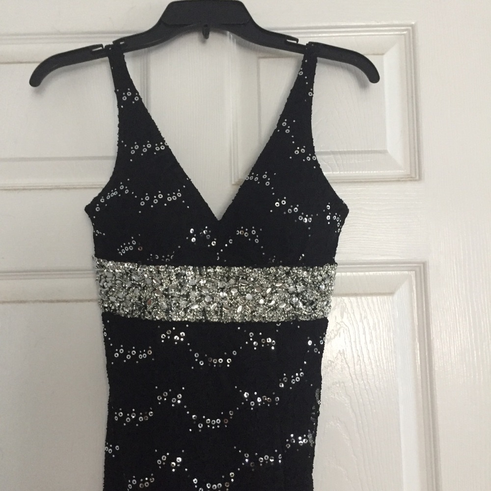 Black sleek evening gown